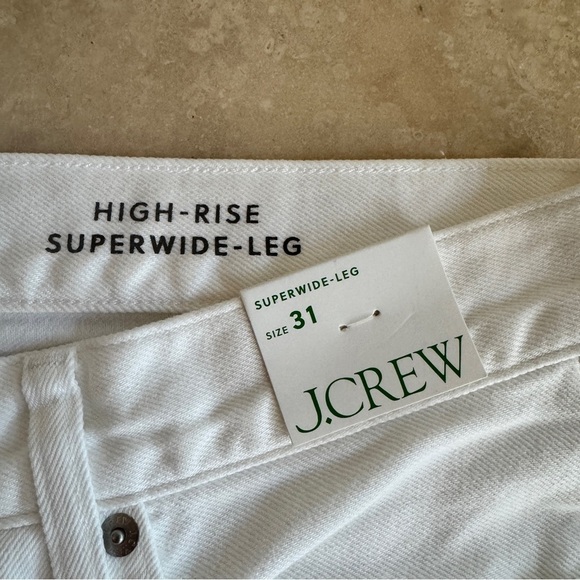 J Crew High Rise Super Wide Leg Jean in White Denim Womens Size 31 NEW - Picture 11 of 12